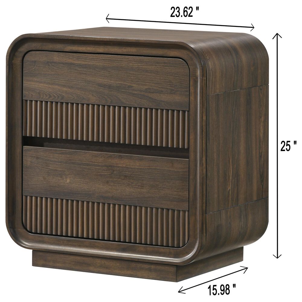 Crown Mark Kinkaid King Bed with Dresser, Chest, and Two Nightstands in Brown, , large