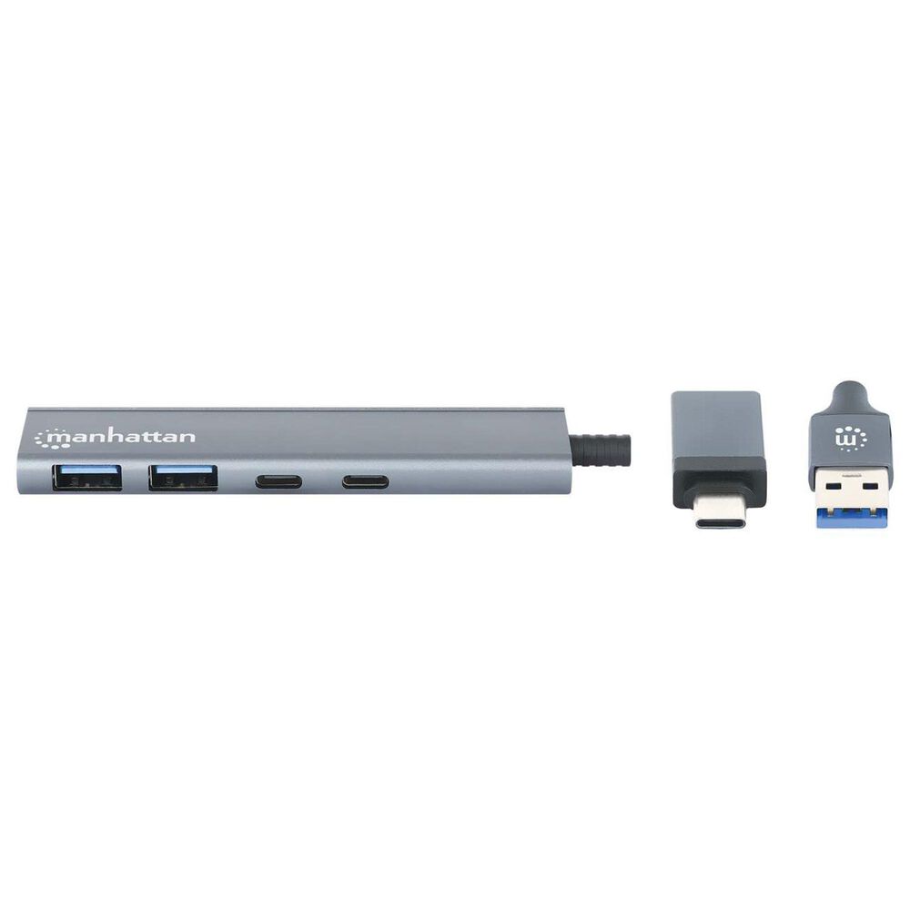 Manhattan 4-Port USB 3.0 Combo Hub in Space Gray, , large