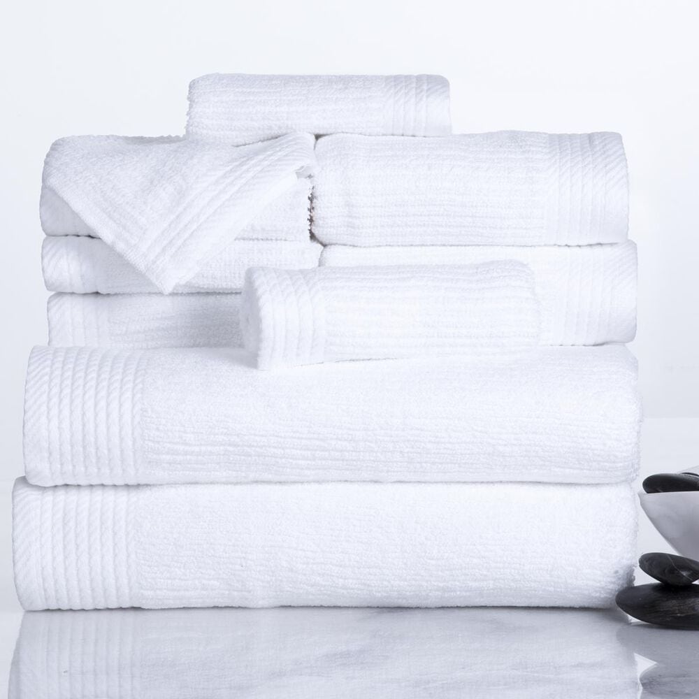 Timberlake Lavish Home Ribbed 100% Cotton 10 Piece Towel Set, , large