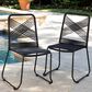 Southern Enterprises Padko Outdoor Rope Chair in Black (Set of 2), , large
