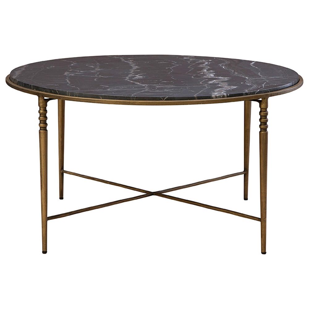 Timeless Designs Evry Cocktail Table in Dark Slate Gray and Antique Brass, , large