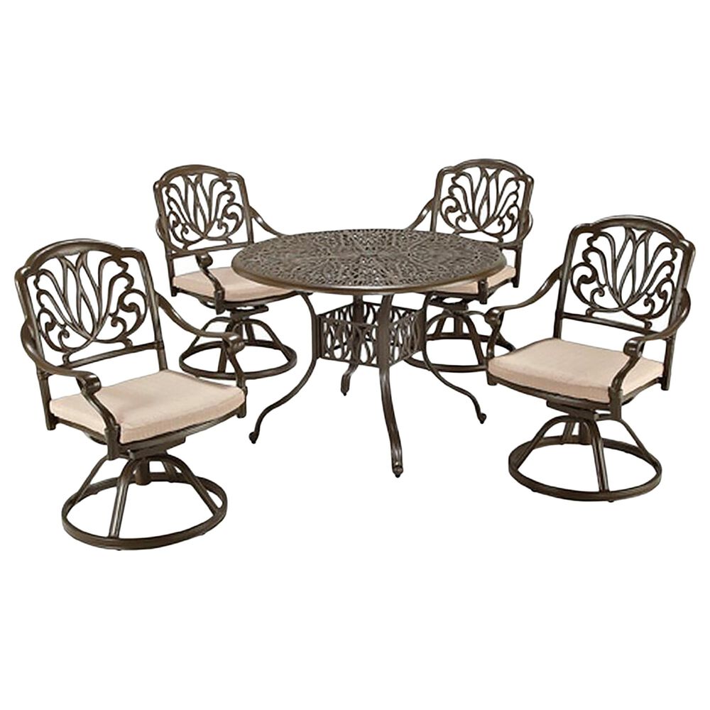 Homestyles Capri 5-Piece 42 in Dining Set with Four Swivel Chairs in Taupe, , large