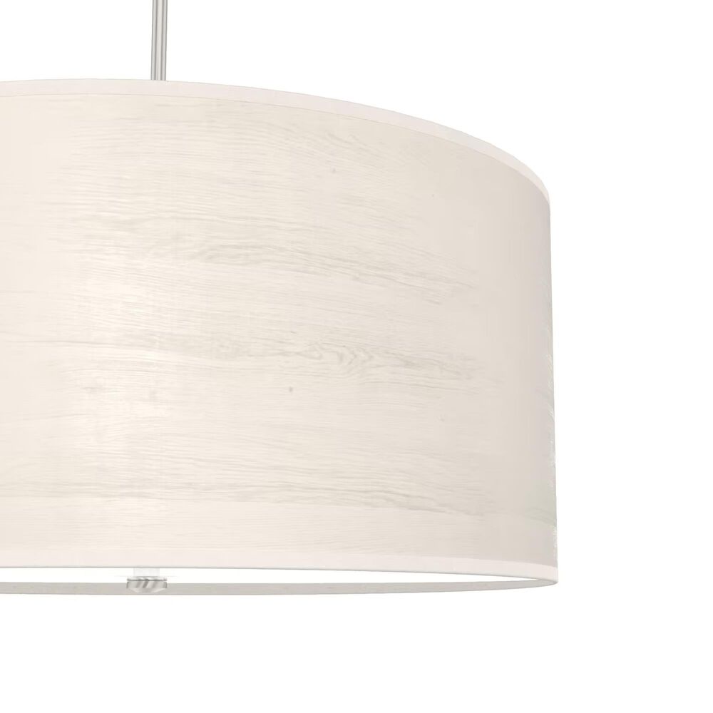 Hunter Solhaven 4-Light Mini Pendant with Bleached Alder Shade in Brushed Nickel, , large