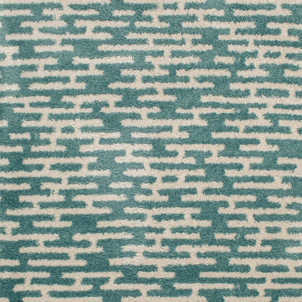 Central Oriental Tulsa Gordie 7&#39;10&quot; x 9&#39;10&quot; Aqua and White Sand Area Rug, , large