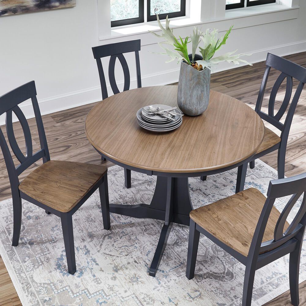 Ashley Landocken Dining Chair in Brown and Blue &#40;Set of 2&#41;, , large