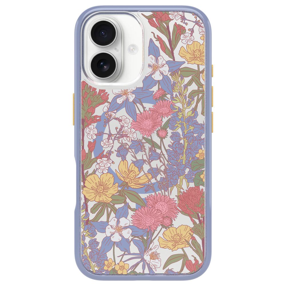 OtterBox Symmetry Series Clear Magsafe Case for Apple iPhone 16 in Floral Purple, , large