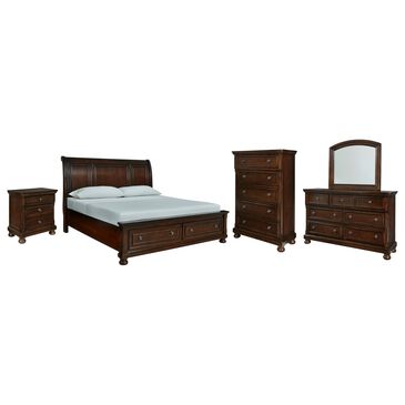 Millenium Porter 5-Piece King Storage Bedroom Set in Rustic Brown, , large