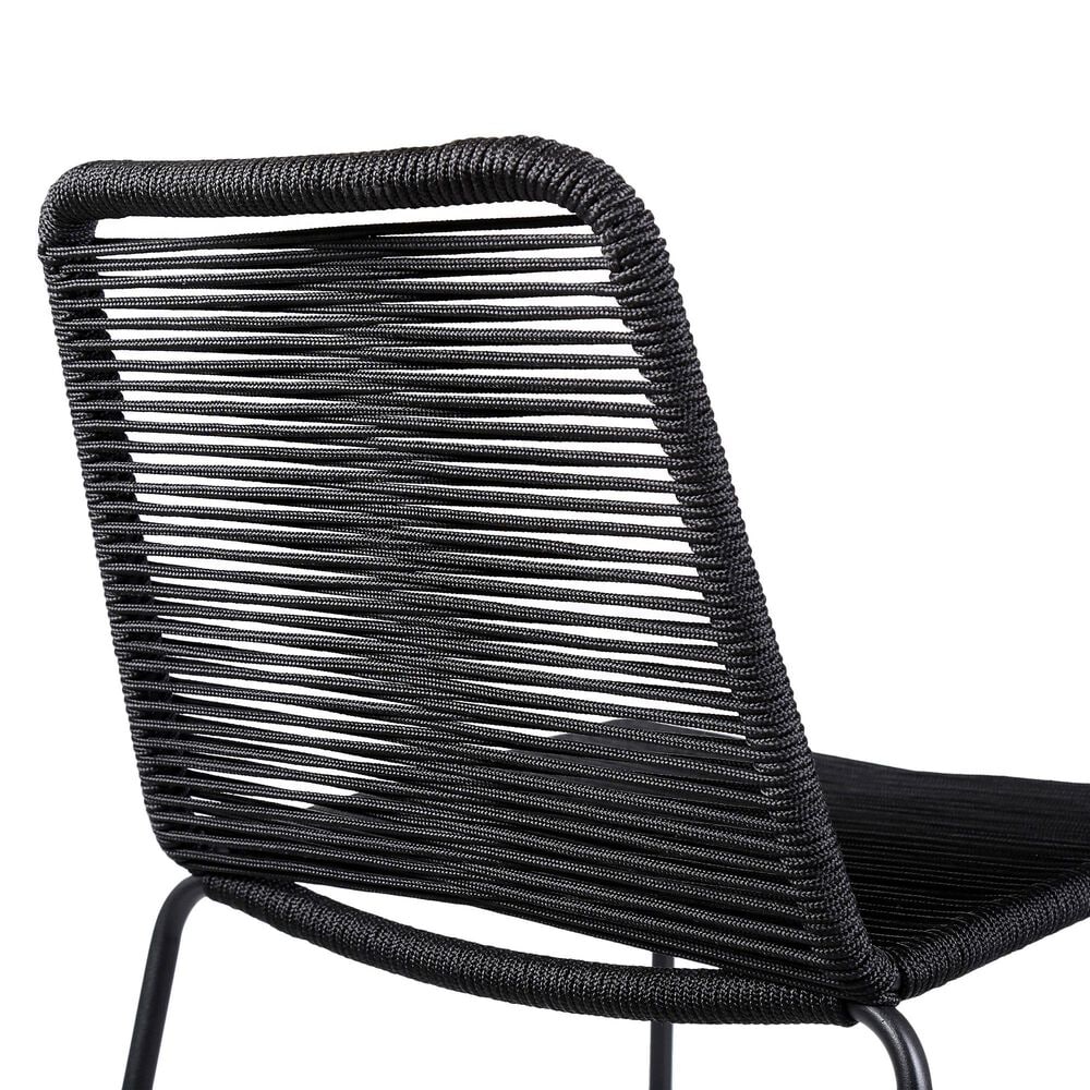 Armen Living Shasta Patio Bar Stool with Rope Seat in Black &#40;Set of 2&#41;, , large