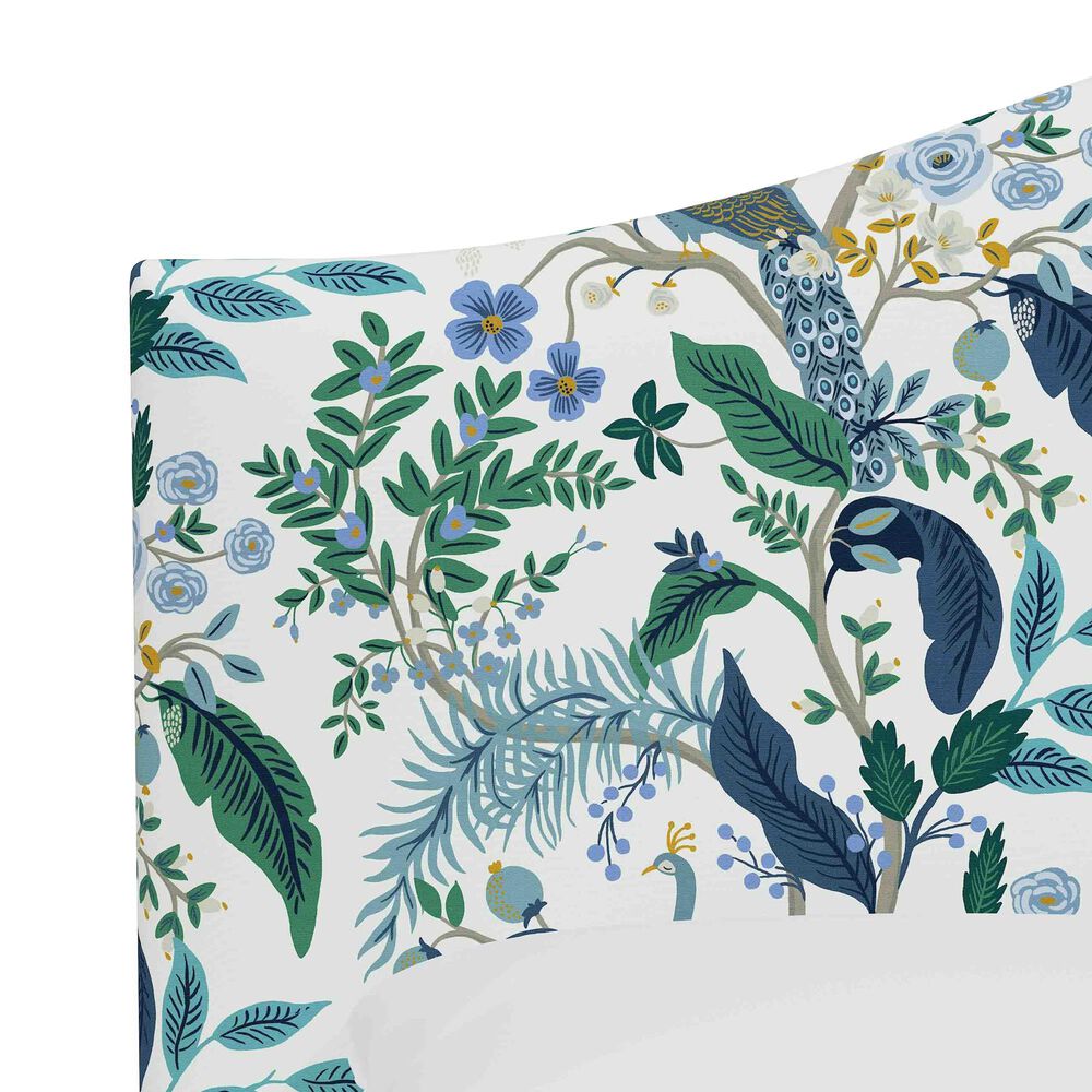 Skyline Furniture Mayfair California King Headboard in Peacock Blue and White, , large