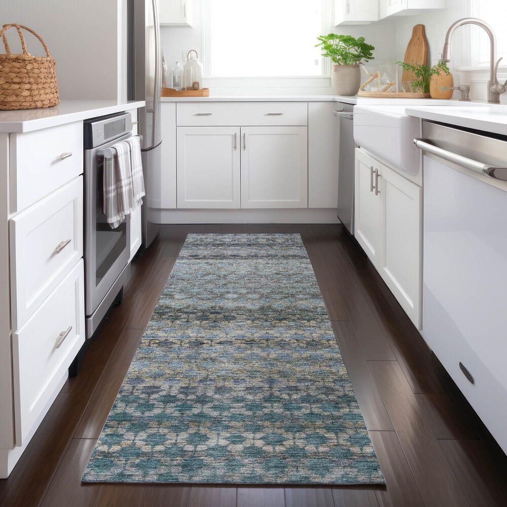 Dalyn Rug Company Burano BU6 2&#39;3&quot; x 7&#39;6&quot; Blue Indoor/Outdoor Runner, , large