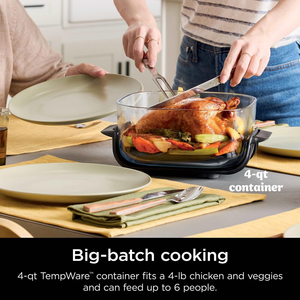 Shark Crispi 4-In-1 Portable Glass Air Fryer Cooking System in Cyberspace, , large