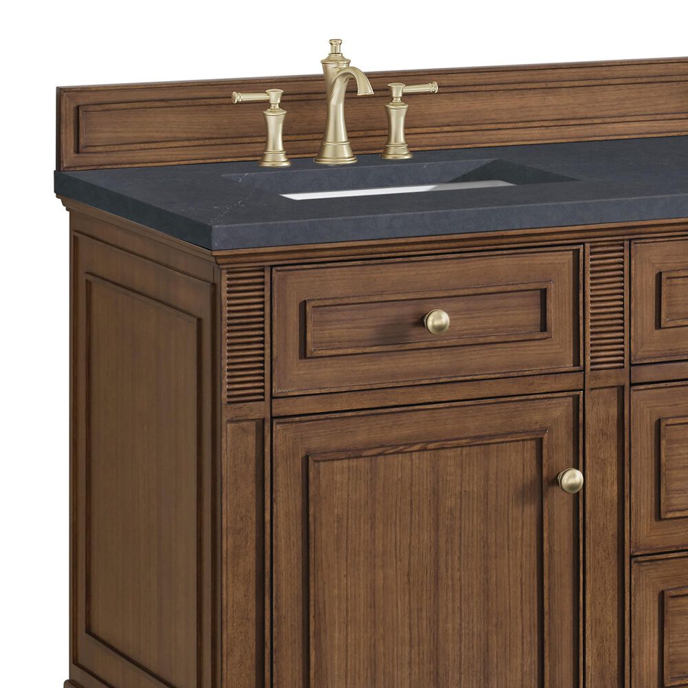 James Martin Vanities Lorelai 60&quot; Double Vanity in Mid-Century Walnut with 3 cm Charcoal Soapstone Quartz Top, , large