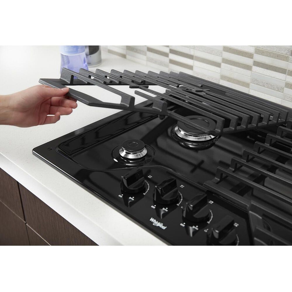 Whirlpool 30&quot; 4-Burner Gas Cooktop in Black, , large