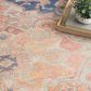 Nourison Vintage Washables Blue and Coral 7"10" x 9"10" Area Rug, , large