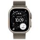 Apple Watch Ultra 3 (GPS+Cellular) 49mm Titanium Case with Titanium Milanese Loop - Medium in Natural and 2-Year AppleCare+, , large