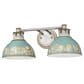 Golden Lighting Kinsley 2-Light Bath Vanity with Antique Black Shade in Aged Galvanized Steel, , large