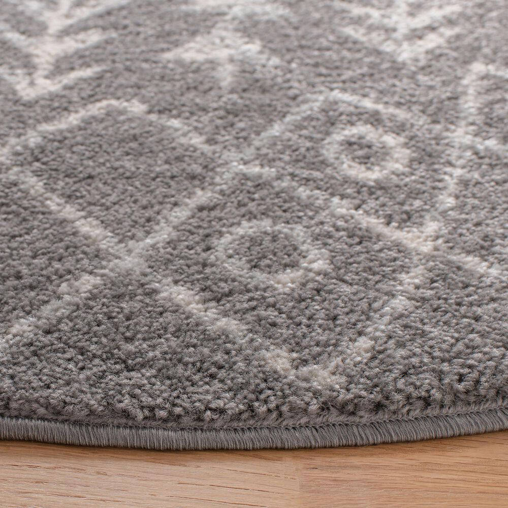 Safavieh Tulum  6&#39;7&quot; Round Ivory and Dark Grey Area Rug, , large
