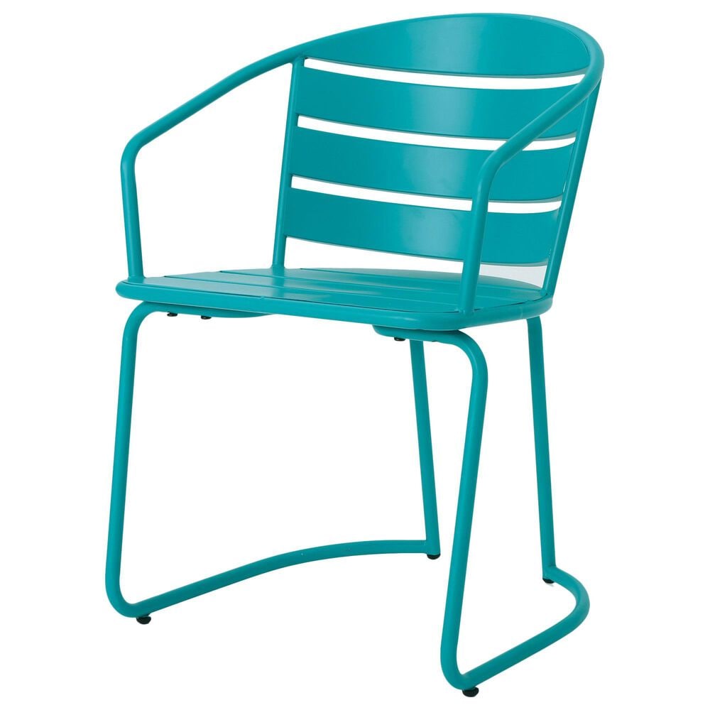 Hearth and Haven Santa Monica 3-Piece Outdoor Bistro Set in Teal, , large