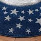 Safavieh Carousel Outer Space 3" Round Navy and Grey Kids Area Rug, , large