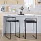 LumiSource Fuji Stackable Counter Stool with Black Faux Leather Cushion in Black (Set of 2), , large