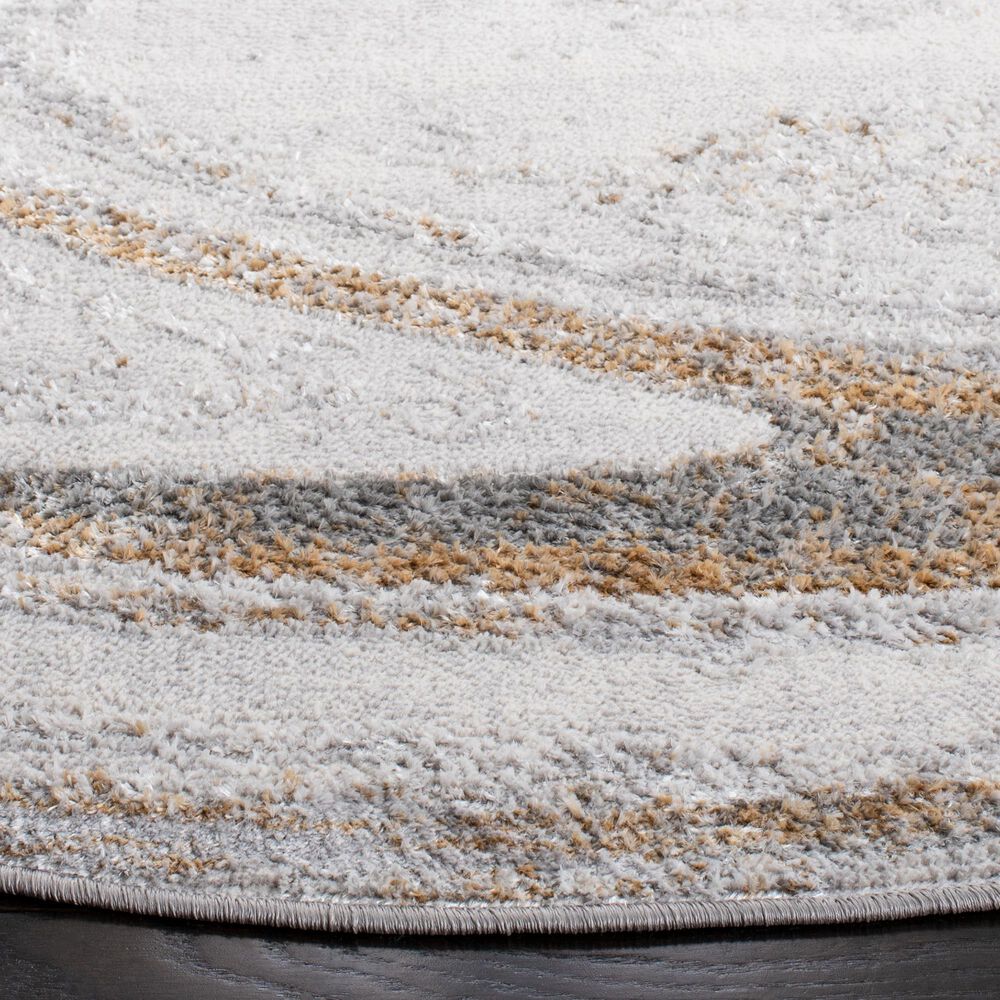 Safavieh Orchard ORC617 6&#39;7&quot; Round Grey and Gold Area Rug, , large