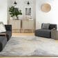 Nourison Prismatic PRS28 9"9" x 13"9" Grey and Gold Area Rug, , large