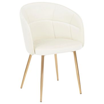 Lumisource Lindsey Chair in Cream Velvet and Gold, , large