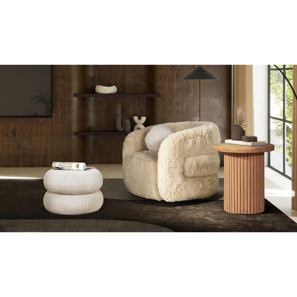 Jennifer Taylor Home Nest Pouf in Almond White, , large