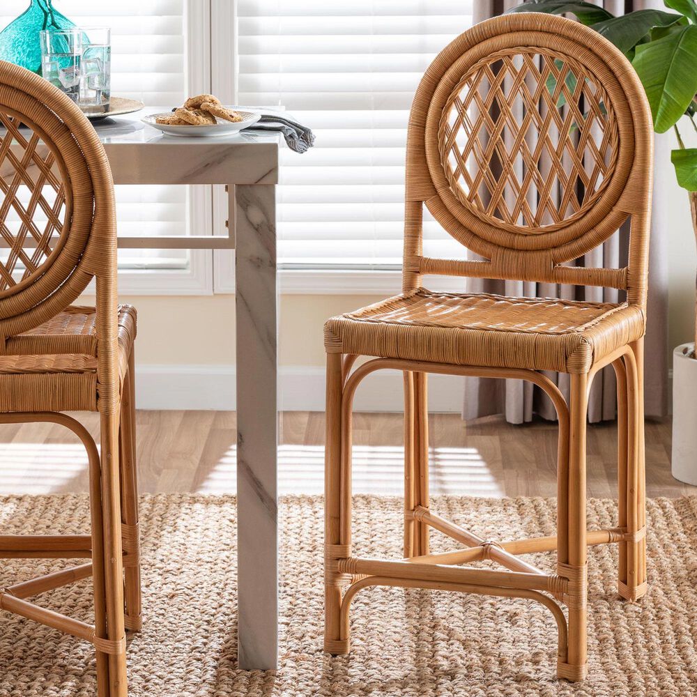 Baxton Studio Oxford Counter Stool in Light Honey, , large