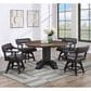 ECI FURNITURE Ashford 5 Piece Adjustable Height Game Table Set in Black, , large