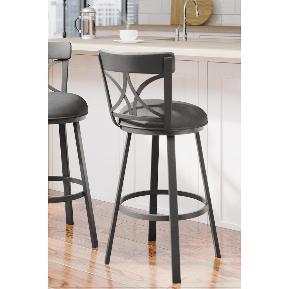 Delaware Dining Bradley 26&quot; Swivel Barstool in Flintrock Grey/Grey, , large