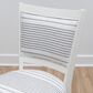Linon Home Decor Lainey Side Chair with Light Grey Stripe Cushion in White (Set of 2), , large