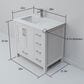 Lexora Home Jacques 36" Left Offset Single Bathroom Vanity in White with 2 cm White Quartz Top and Rectangular Sink, , large