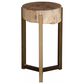 TimberHaus Large Petrified Slice Side Table in Black, Gold and Brown, , large