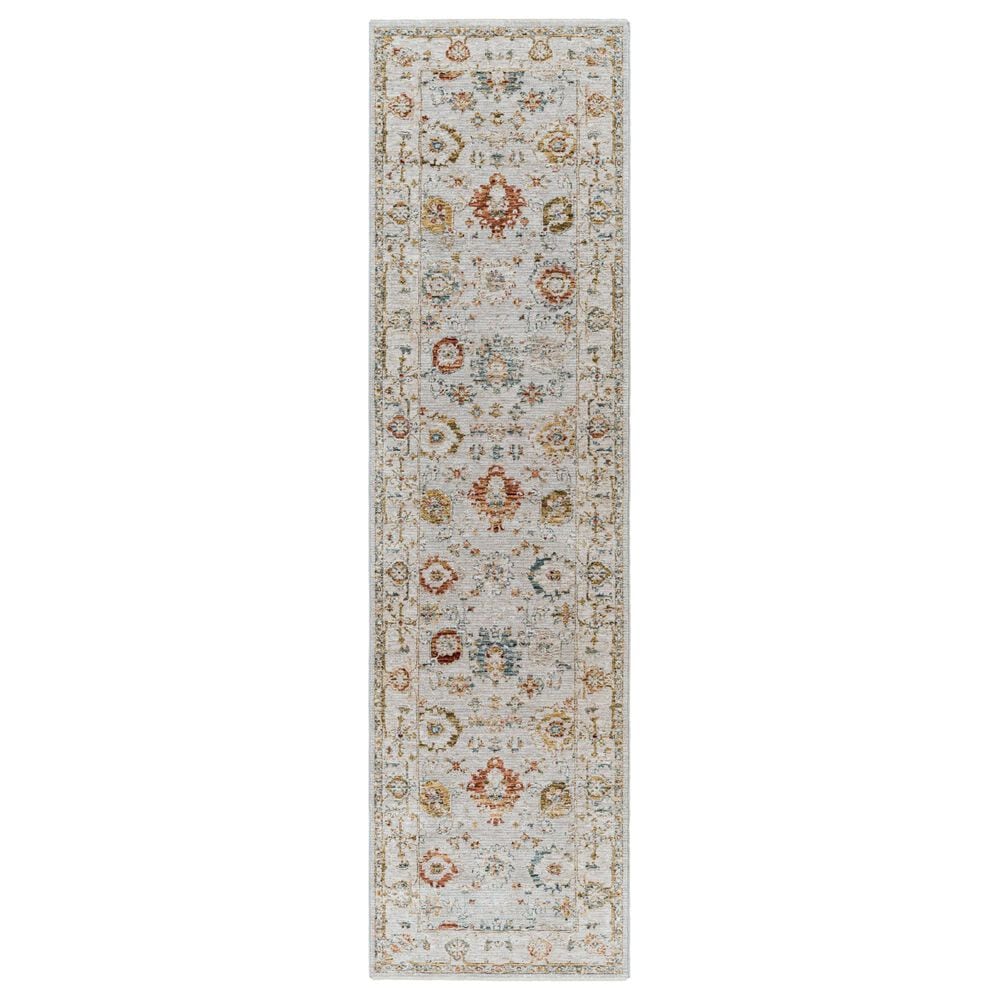 Surya Reina REN-2307 Light Gray, Cream, Denim, Rust, Mustard and Olive 2&#39;7&quot; x 7&#39;3&quot; Runner, , large