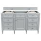 James Martin Vanities Brittany 60" Single Bathroom Vanity in Urban Gray with 3 cm Eternal Jasmine Pearl Quartz Top and Rectangle Sink, , large