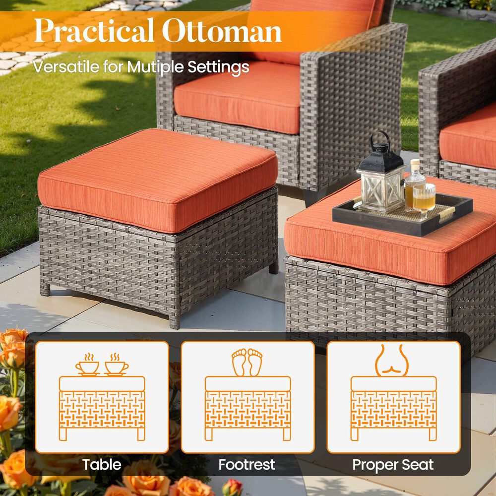 HOMLUX 8-Piece Outdoor Patio Furniture in Orange, , large