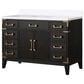 Lexora Home Laurel 48" Single Bathroom Vanity in Black Oak with White Quartz Top and Rectangular Sink, , large
