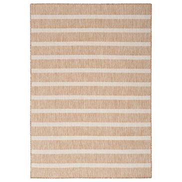 Nourison Positano POS03 Beige and Ivory 7" x 10" Indoor/Outdoor Area Rug, , large