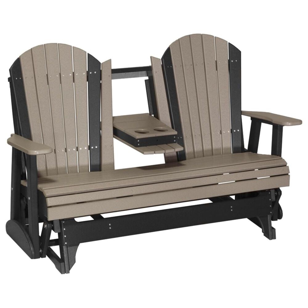 Amish Orchard 5" Adirondack Glider in Weatherwood and Black, , large