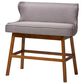Baxton Studio Gradisca Bar Bench Banquette with Grey Cushion in Dark Walnut, , large