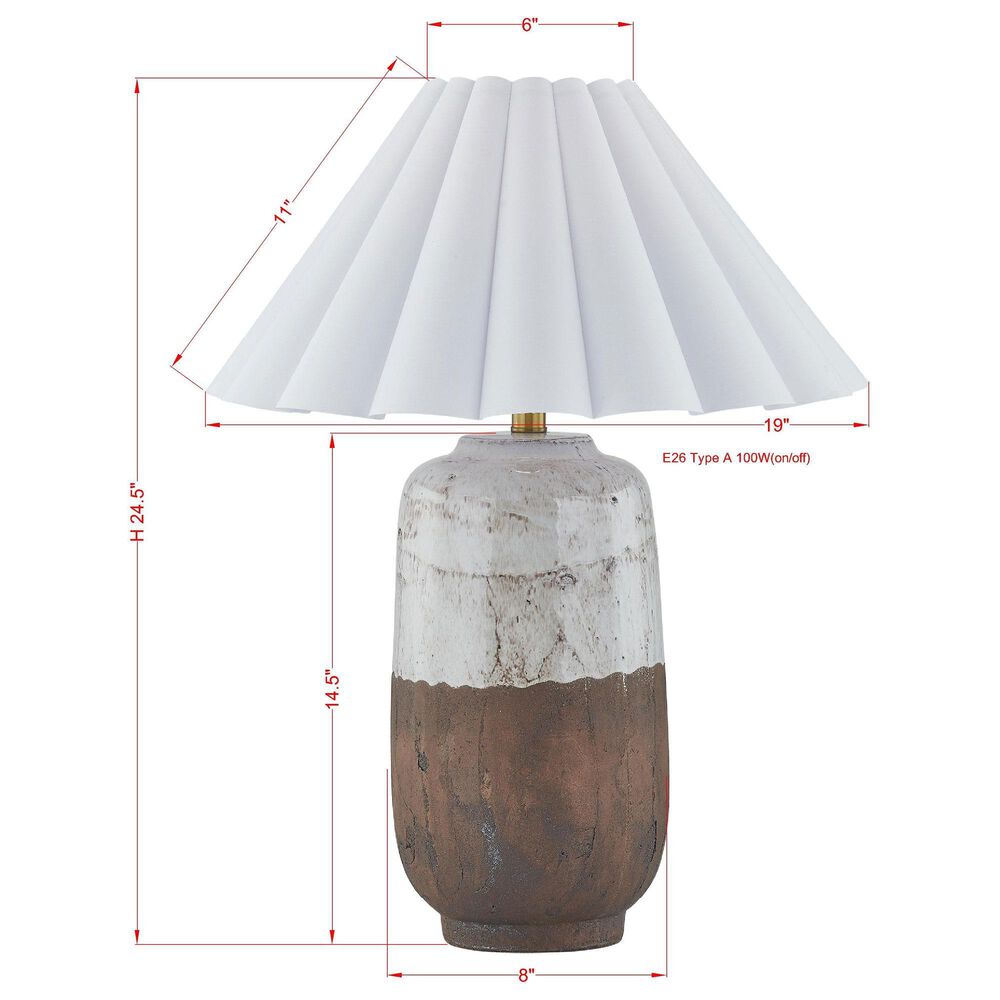 Southern Lighting Sonoma Table Lamp in White and Rust, , large
