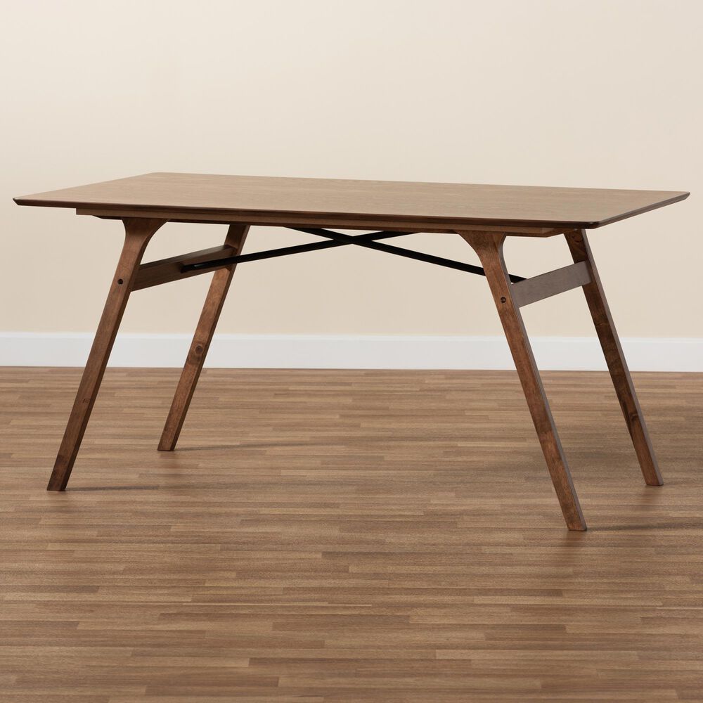Baxton Studio Saxton Dining Table in Walnut Brown - Table Only, , large