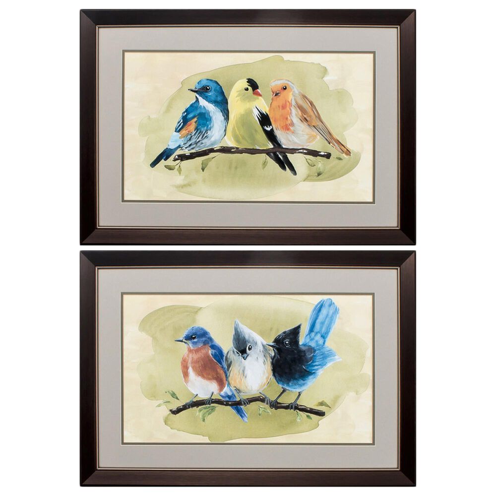 Propac Bird Perch Wall Art in Green (Set of 2), , large