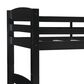 Linon Home Decor Levi Twin Over Twin Bunk Bed in Black, , large