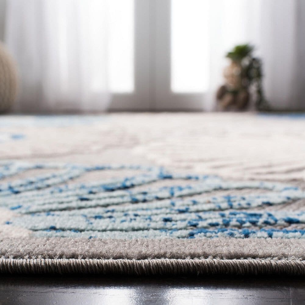 Safavieh Cabana CBN801F 6&#39;7&quot; Square Grey and Blue Indoor/Outdoor Area Performance Rug, , large