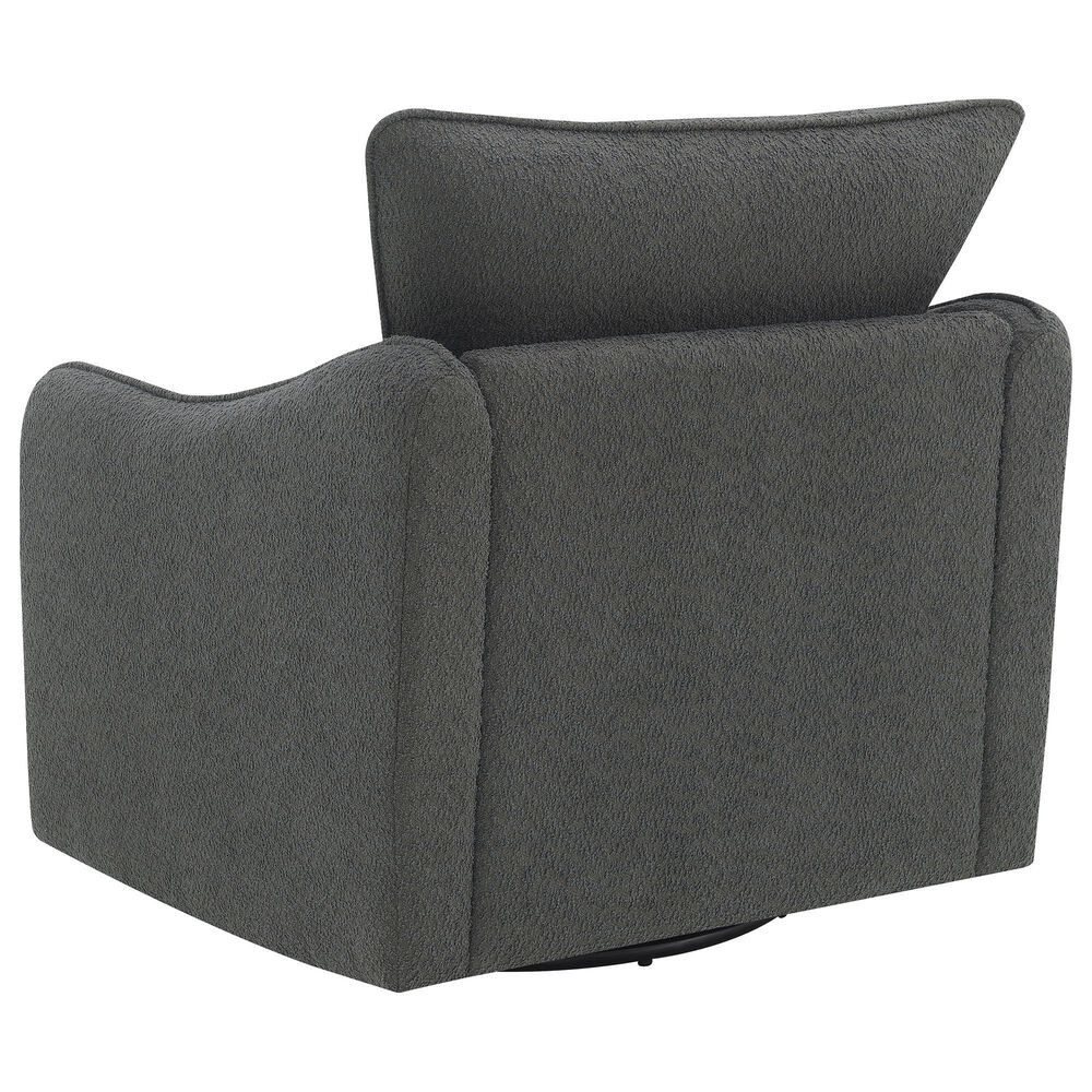 Pacific Landing Madia Swivel Glider Chair in Charcoal Grey, , large