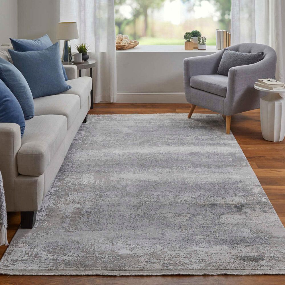 Feizy Cadiz Light Gray 3&#39;1&quot; x 5&#39; Area Rug, , large