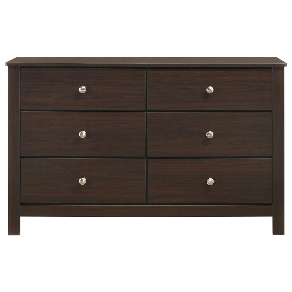 Mayberry Hill Sami 6 Drawer Dresser in Espresso, , large