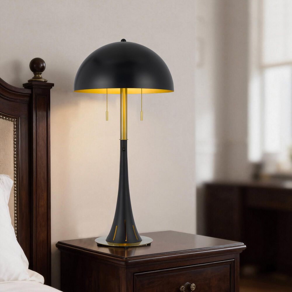 Cal Lighting Orbit Noir Desk Lamp in Dark Bronze and Antique Brass, , large